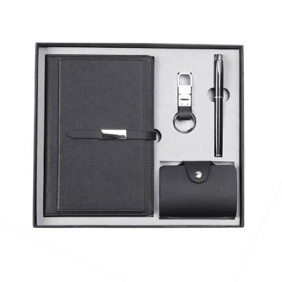 China Custom Leather Case Holder Pen Keychain And Business Card Agriculture Notebook Luxury Gift Sets for sale