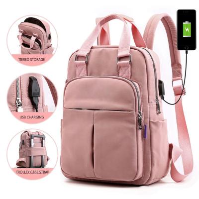 China With USB 2021 Hot Product Fashion Large Capacity Usb Charging Style Preppy Laptop Backpacks Briefcase for sale