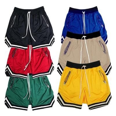 China Anti-Wrinkle Men Plus Size Shorts , Sport Running Mesh Short Basketball Shorts With Zipper Pocket for sale