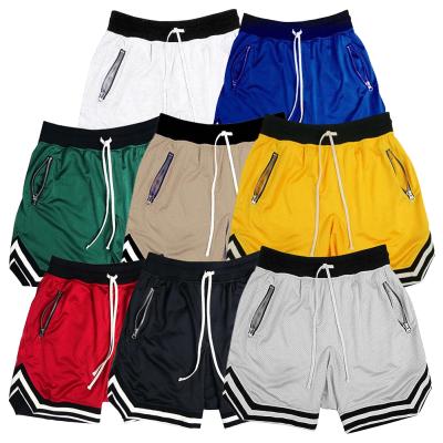 China Anti-wrinkle Mens Shorts Training Sport, Streetwear Mesh Elastic Waist Loose Knee Length Fashion Multicolor Shorts for sale