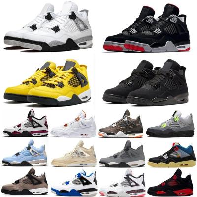 China Active Sports Basketball Shoes Style Original Actions Mens Black Cat zapatillas 4 Aire 4s Sneakers Liee Jordan Oreo Sports Shoes for sale