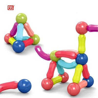 China DIY TOY Customized 25pcs Magnetic Stick Toys Set Kids Intelligence Self Assemble Magnet Bar Blocks for sale