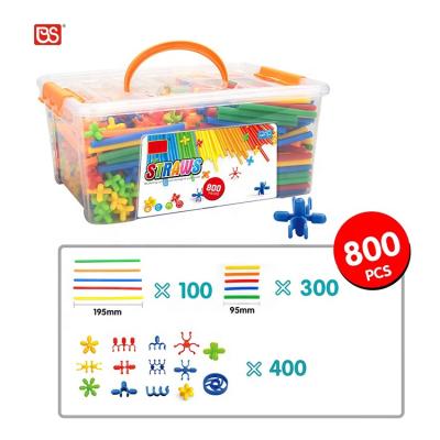 China Construction Toy Straw Building Block Play Set 800PCS Splicing Educational Toys Collected Toy Amazon for sale