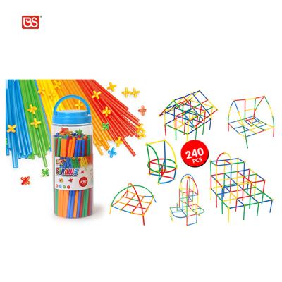 China Building Toy Colorful Straw Connector Building Block Early Educational Toys Set For Children 3+ for sale