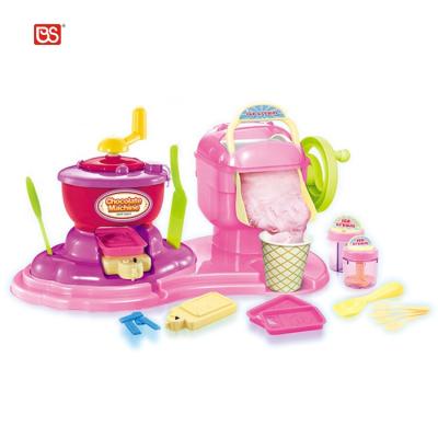 China Plastic New Function Set Diy Chocolate Ice Cream Educational Electric Baking Machine Pretend Play Kitchen Toys For Children for sale