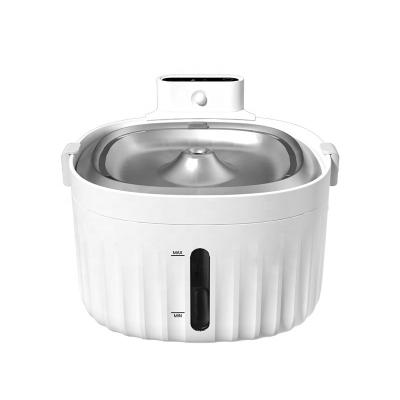 China 2L Automatic Stainless Pet Water Fountain With Sensor Pets Cat Water Fountain Quiet Wireless Automatic Driver for sale