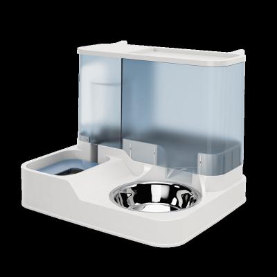 China New Style Pet Automatic Double Feeder Automatic Pet Bowl Water Drink Dispenser Slow Feeder & Drinker for sale