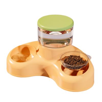 China Large Capacity Automatic Dog Feeder Drinking Station Dog Food Bowl Plastic Holder for Dogs and Cats for sale