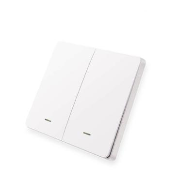 China Push Button Zigbee Switch Without Neutral Wire Single Live Smart Switch 2 Gang for sale