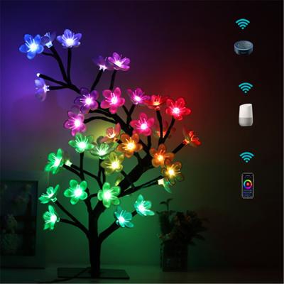 China Smart Wi-Fi Ambience Lighting Table Lamp Bosain Tree Lamp Dimmable Bedroom Alexa Bedside Night Stand for sale