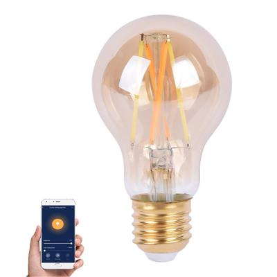 China Amber Glass Body LED Light Bulb Alexa Voice Control, 5.5W A60 Smart Wi-Fi LED Filament Bulb for sale