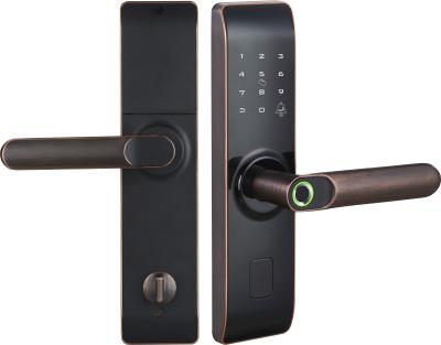 China High Quality Hot Selling Fingerprint Indoor Tuya WiFi APP Smart Zinc Alloy TT Lock Door Lock for Apartment House for sale