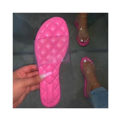 China Best New Selling Women Summer Breathable Beach Slippers Transparent Flat Slippers Ladies Beach Shoes Cheap for sale