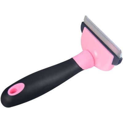 China Viable Pet Neat Pet Grooming Brush Effectively Reduces Shedding Deshedding Tool Professional Self Cleaning Massage for Dogs and Cats for sale