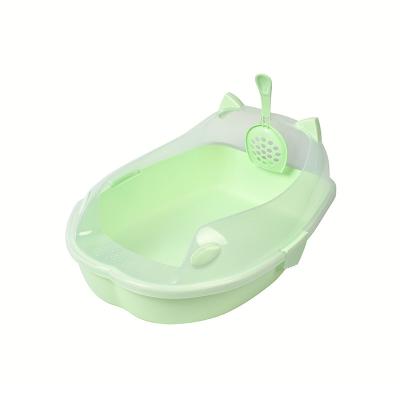 China Viable Cat Toilet Box Semi-Enclosed Litter Box with Lid Cat Litter Toilet Separate Design Easy to Clean and Wash with Cat Litter Scoop for sale