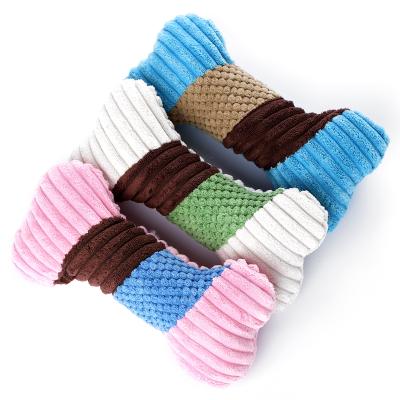 China Cute Dogs Cats Pets Portable Soft Cotton Bone Dog Toy With Clean Plush Cat Pet Bite Toys Eco-Friendly Teeth Whistle Chew Healthy Eco-Friendly for sale