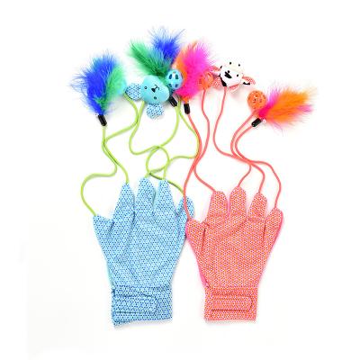 China Viable Variety Set for Indoor Cats Riddle Gloves Feather Wand with Hot Feathers Funny Cat Toy Balls for Kitten Play Chase Exercise for sale