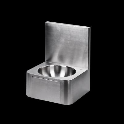 China Modern Kitchen Knee Operated Stainless Steel Sink Wall Hung Hand Wash Basin Manufacturer for sale