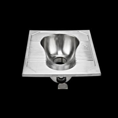 China Without Gas Spring Stainless Steel Toilet Squat Pan One Piece Wc Pan For Prison And Hotel for sale