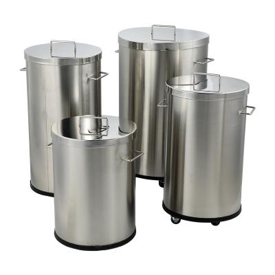 China Luxury Stocked Recycle Portable Stainless Steel Trash Cans Metal Waste Bin for sale