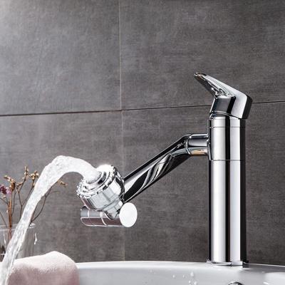 China Pull Out Rotary Spray Wholesale Pull Out Kitchen Faucet Brass Faucets Mixer Taps Lavatory Water Faucet for sale