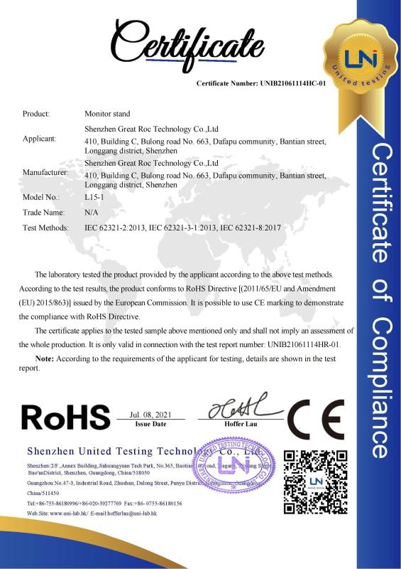 RoHS - Shenzhen Great Roc Technology Co., Ltd.