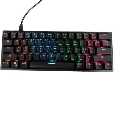 China Internet Keys Big Rock 60% Mechanical Gaming Keyboard Wired 60 Percent Keyboard With RGB LED Rainbow Backlit Green Switch Mechanical Keyboard for sale