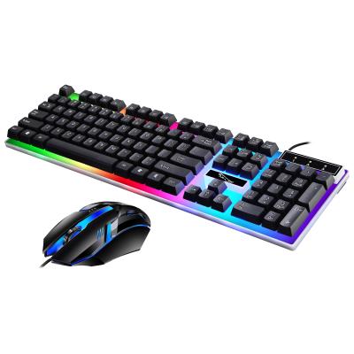 China 2021 New Arrival Ergonomic 104 Key RGB Gaming Keyboard Metal And 3D Non-slip Combo Mouse Roller for sale