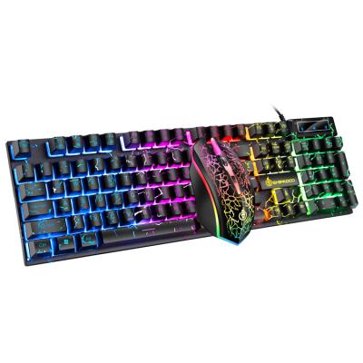 China Best Selling Cool Slot Game Backlight Keyboard and Mouse Combo Set Waterproof Combo Mouse and Keyboard for sale