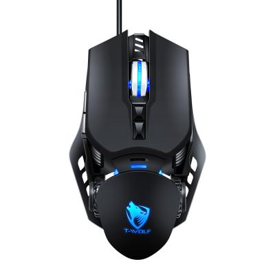 China Gaming Low MOQ Big Rock Gaming Mouse With 1200/2400/3200/6400 DPI Games Programming 7D USB Gaming Mouse for sale