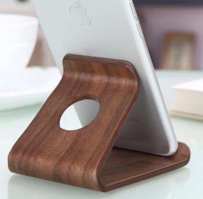 China 2020 Stylish New Arrival Mobile Phone Stand Cell Phone Stand Wooden Desktop Hj for sale