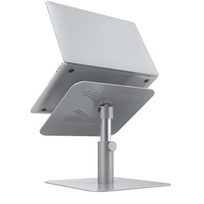 China (Size) NOVOO 360 Degree Rotation Adjustable Silver Aluminum Laptop Stand Cost-effective Backup Desk Space for sale