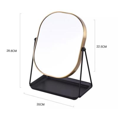 China 2022 Double Sided Makeup Mirror Folding Stand Magnifying Makeup Mirror Metal Make Up Mirror Makeup Stand for sale