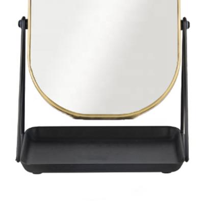 China Enlargement Make Up Vanity Mirror Bathroom Travel Vanity Mirror With Square Tray for sale