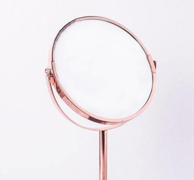 China 360 Degree Magnifying Standing Makeup Mirror 1X-10X Double Sided Standing Table Mirrors for sale