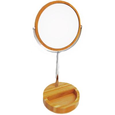 China Portable Makeup Mirror Vanity Table Mirror Adjustable Lower Magnifying Mirror Factory Around Shape for sale