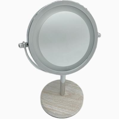 China Amazon hot sale lighted led desk lighted travel makeup mirror magnified make up mirror with light source factory can be customized for sale