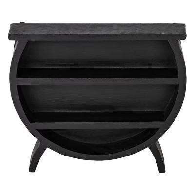 China Storage Witchy Home Decor Cauldron Wall Hanging Wood Cauldron Shaped Shelf for sale