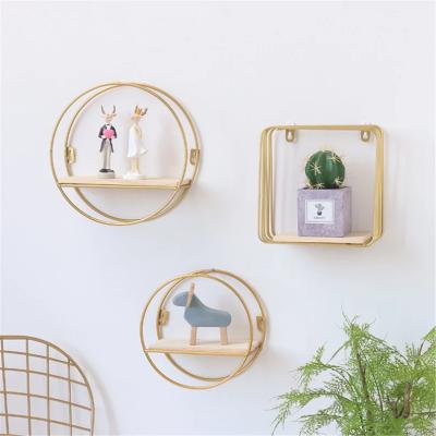 China Storage Metal Clock Organizer Scandinavian Storage Holders Nordic Wall Shelf for sale