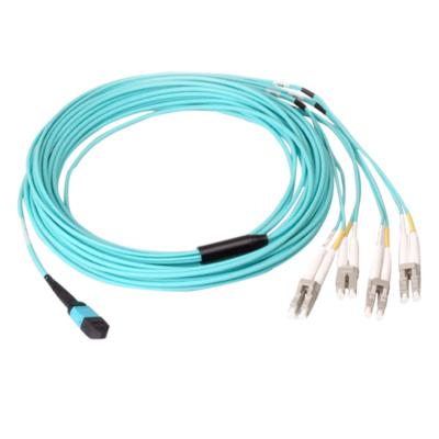 China Professional China Manufacture MPO/MTP OM3 Breakout Fiber Optic Patch Cord Equipment MPO/MPT Patchcord for sale