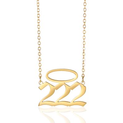 China 111 222 333 444 555 666 777 888 999 FASHIONABLE Angel Number Jewelry Necklaces Stainless steel 18k gold for sale