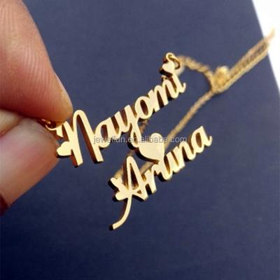 China FASHIONABLE Custom Cursive Name Necklace Gold Plated Stainless Steel Nameplate Necklace Personalized Names Jewelry Necklace for sale