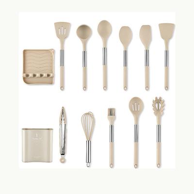 China Viable Heat Resistant Silicone Food Kitchen Accessories 11Pcs Home And Kitchen Tool Kit Utensils Cheap Cooking Spatula Set for sale