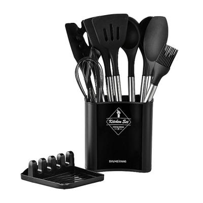 China Sustainable Custom Silicone Kitchenware Utensil Set 11 Pcs Spatula Kitchen Tools Bakery Cookware Sets Cookware Sets for sale