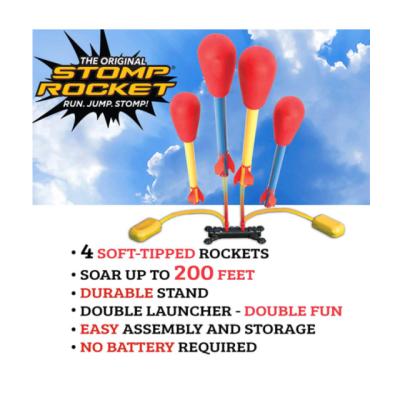 China Kid's Toy Gifts Rocket Launcher Toy Shoots Foam Launcher Sturdy Stand With Foot Launching Platform Outdoor Game Toys For Kids for sale