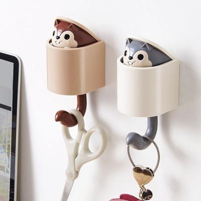 China Hang Cute Minimalist Creative Strong Non-inscription Bedroom Door Sticky Clothes No Trace Cartoon Key Wall Pop Adhesive Single Hook for sale