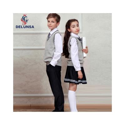 China Good quality primary school student children anti-pilling boys and girls vest shirt pants three pieces set school uniforms for sale