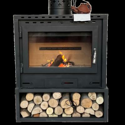 China 2022 Modern Hot Sale Double-Layer Steel Refractory Wood Stove Re-burnable Smokeless Indoor Heater OEM for sale