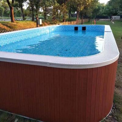 China Outdoor Large Skimmer Swimming Pool Commercial Galvanized Metal Steel Frame Prefab Swimming Pool With PVC Tarpaulin Liner For Kid And Adults for sale