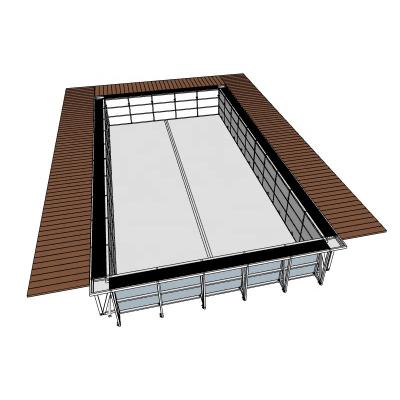 China Easy Install Prefab Steel Assembled Pool With Vinyl Overlay Pool Wall Panels Inground Fish Pond Custom Frame for sale